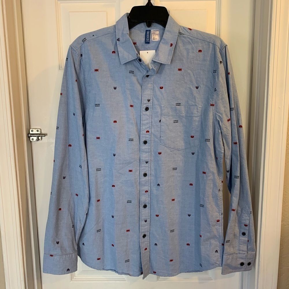Game Over Button Down Shirt by Divided